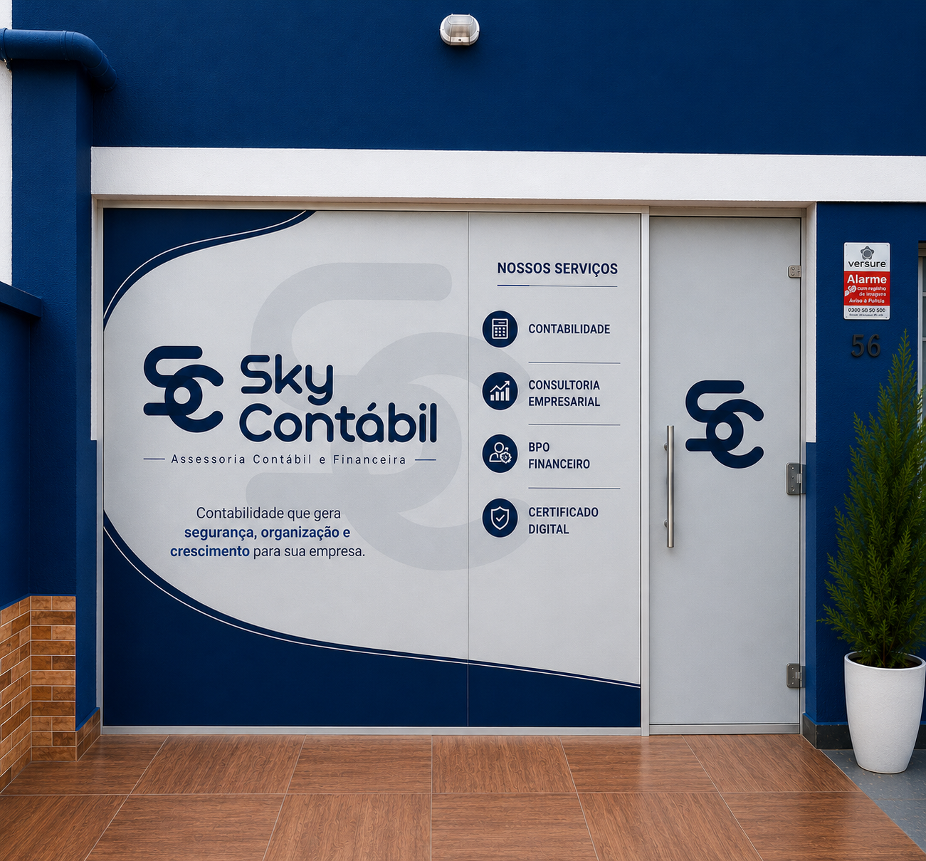 Fachada e Identidade Visual Sky Contábil